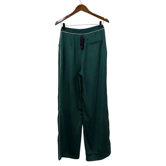 Lulus Sophisticated Step Emerald Satin Wide-Leg High-Rise Pants size Small NWT - Picture 5 of 8